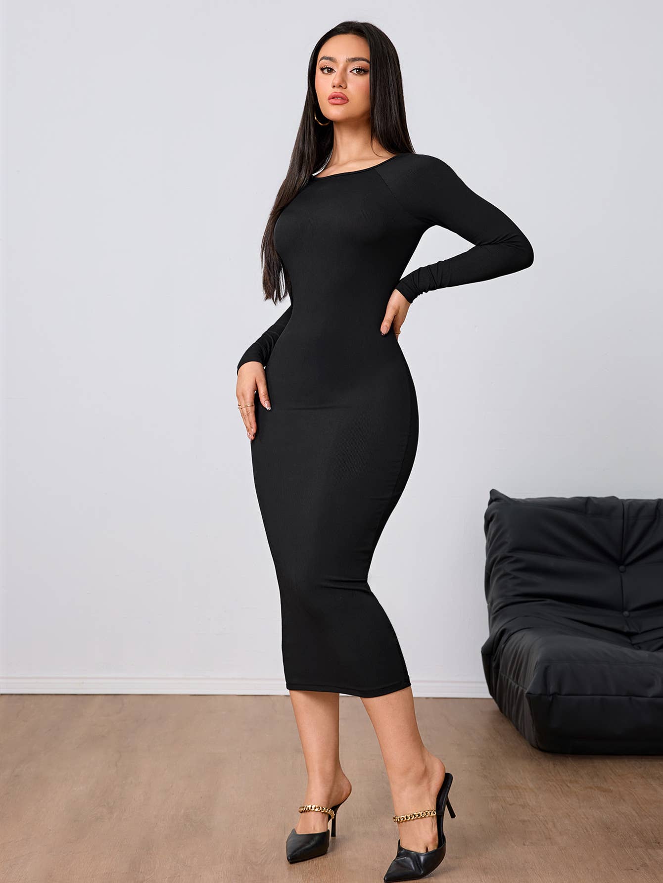 FASHION SIMPLE SEXY BACKPACKING BUTTOCK DRESS
