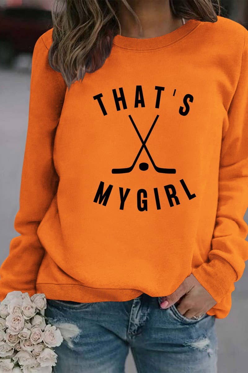 WOMEN HOCKEY GAME DAY PRINTING LONG SLEEVE TOP_CWTSTL0454