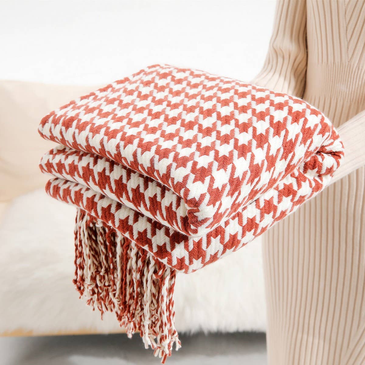 KNITTED SOFT BLANKET NAP SOFA BLANKET