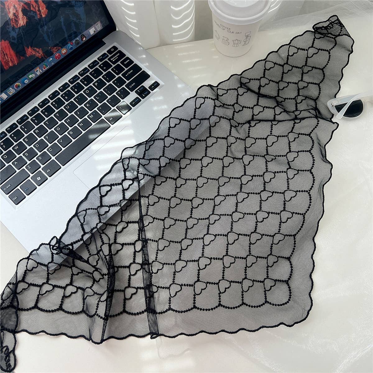 Heart Lace Triangle Scarf-Sun Protection Neck Wrap