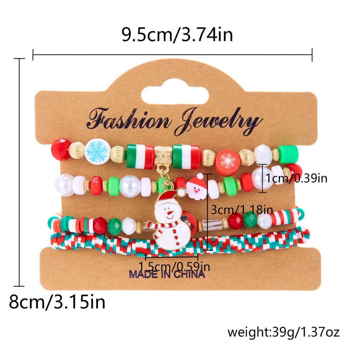 CHRISTMAS COMBINATION COLORFUL ELASTIC BRACELET