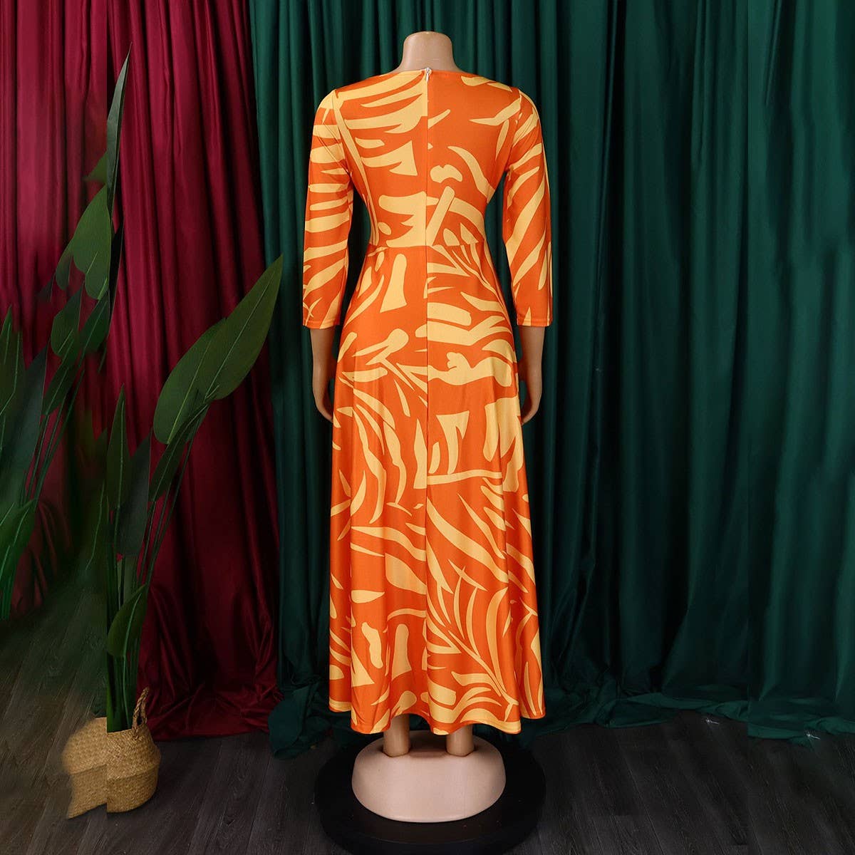 FASHIONABLE LACE-UP PRINTED OVERSIZED DRESS