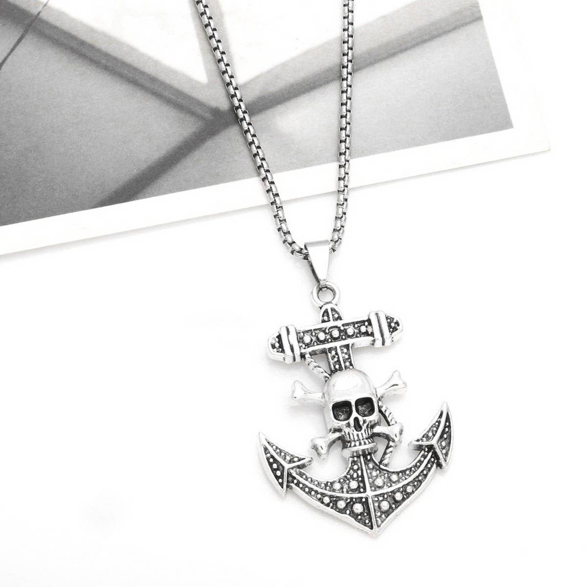 PERSONALIZED HIP-HOP PIRATE SKULL PENDANT NECKLACE_CWAJE0971