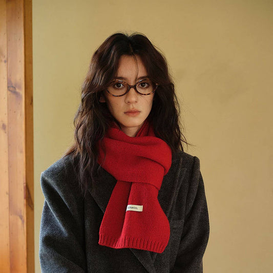 Wool Knit Narrow Scarf - Warm Winter Neck Scarf_CWASC2279