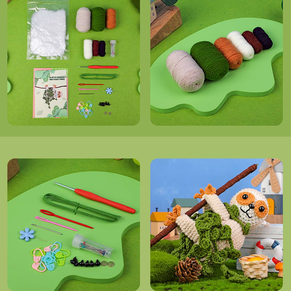 CUTE SLOTH CROCHET MATERIAL BAG