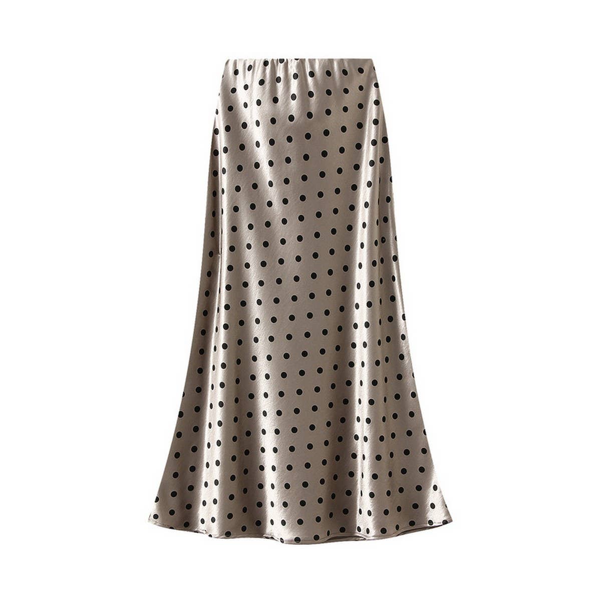 Polka Dot High-Waist Slim A-Line Midi Skirt_CWBMS0394