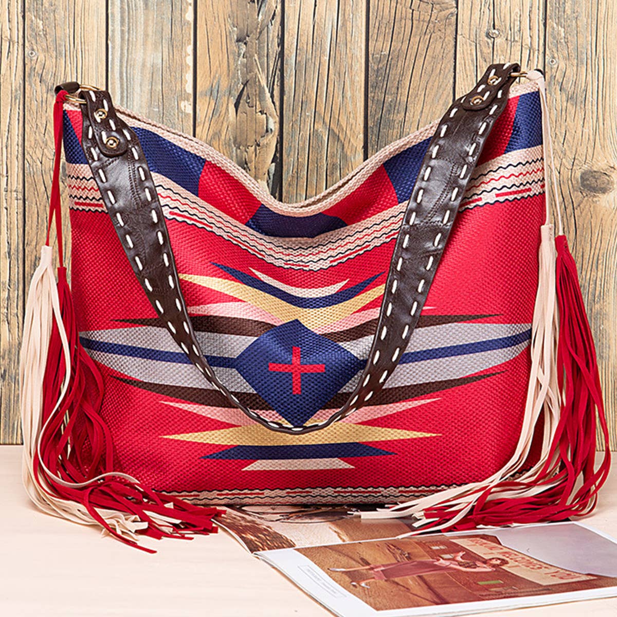 WOMEN CANVAS ETHNIC TRAVEL TASSEL BAGS_CWAB0560