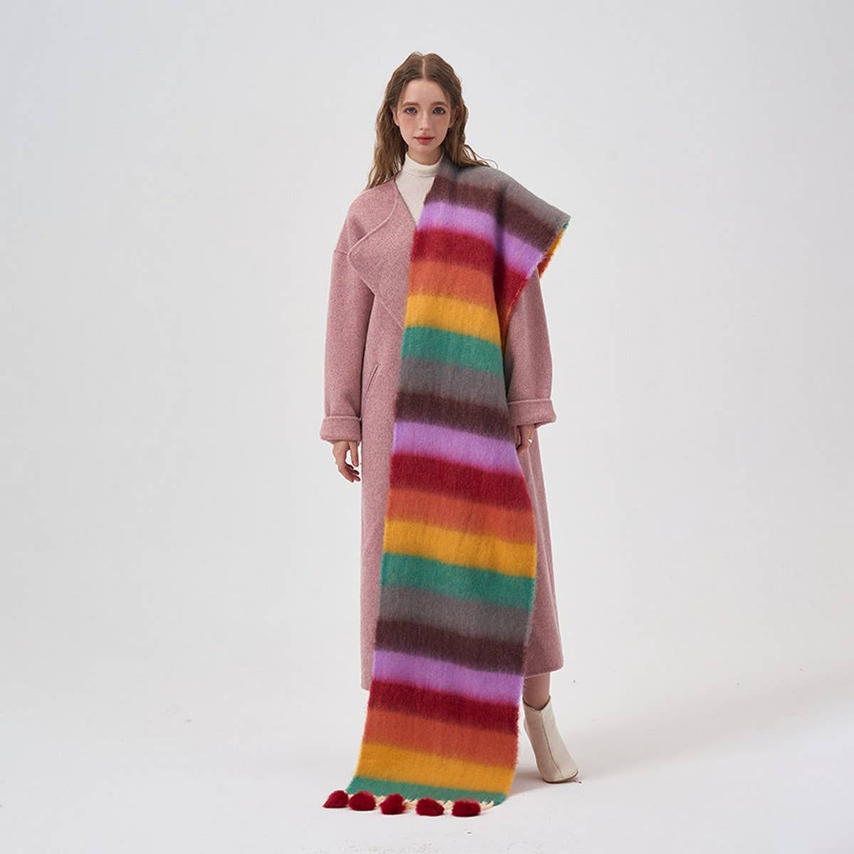 Color Stripe Scarf ? Warm Winter Couple Wrap