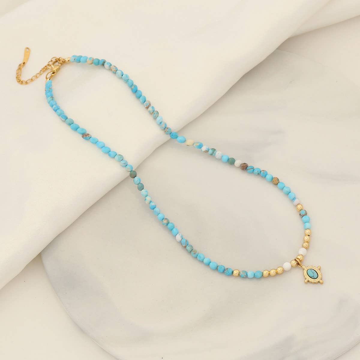 FASHIONABLE NATURAL STONE BEADED NECKLACE_CWAHA0883