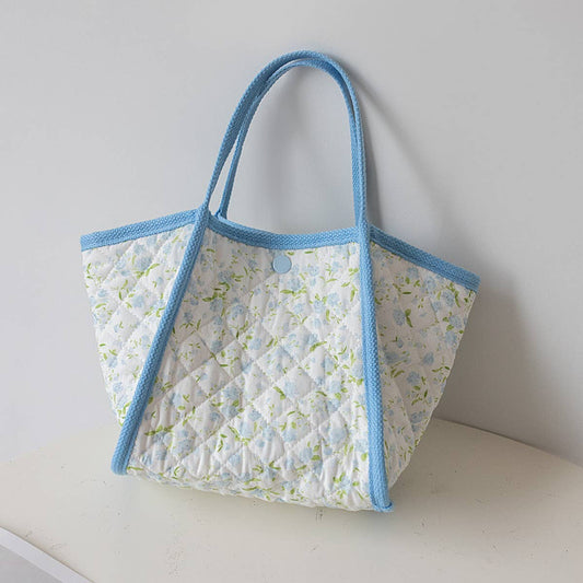 Quilted Canvas Tote Bag ??Fresh & Cute_CWAB5602