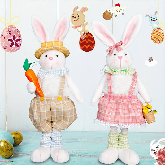 EASTER LONG-LEGGED RETRACTABLE-LEG BUNNY ORNAMENT