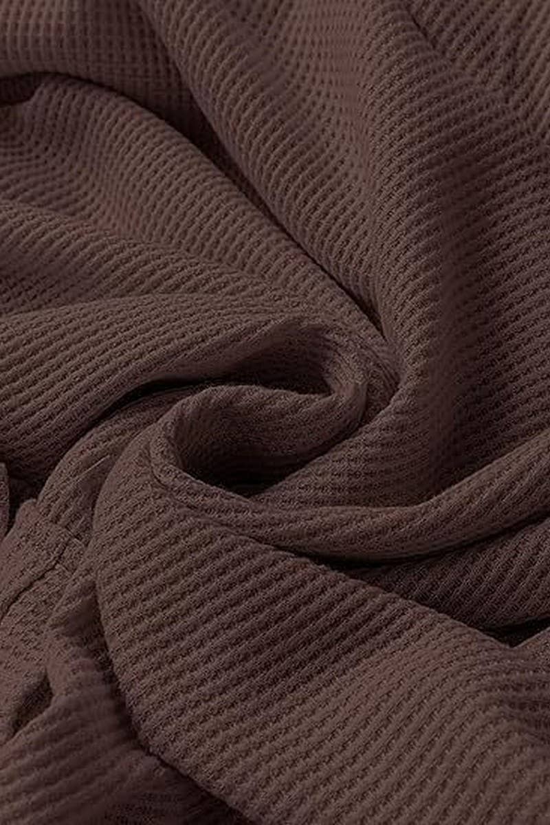 CWOHOL00633_RELAXED WAFFLE KNIT SIDE SLIT HOODED PULLOVER