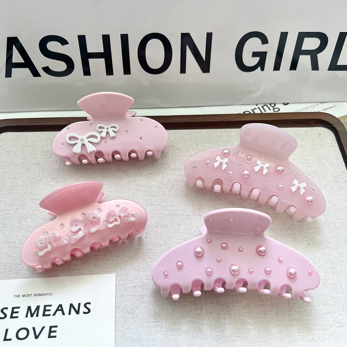 Pink Bow Acetate Claw Clip ??Cute & Elegant Style_CWAHA5708