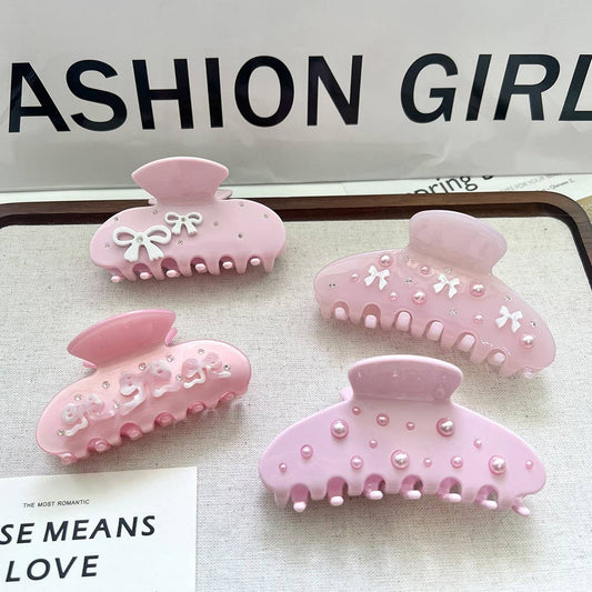 Pink Bow Acetate Claw Clip ??Cute & Elegant Style_CWAHA5708