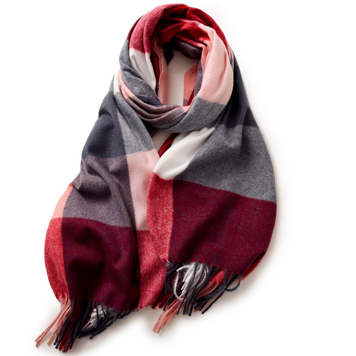 Elegant Plaid Shawl - Winter Scarf for Women