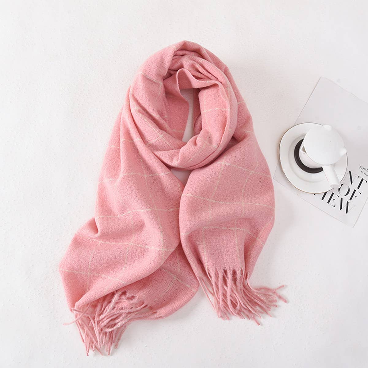 Double-Sided Plaid Scarf for Women - Winter Chic