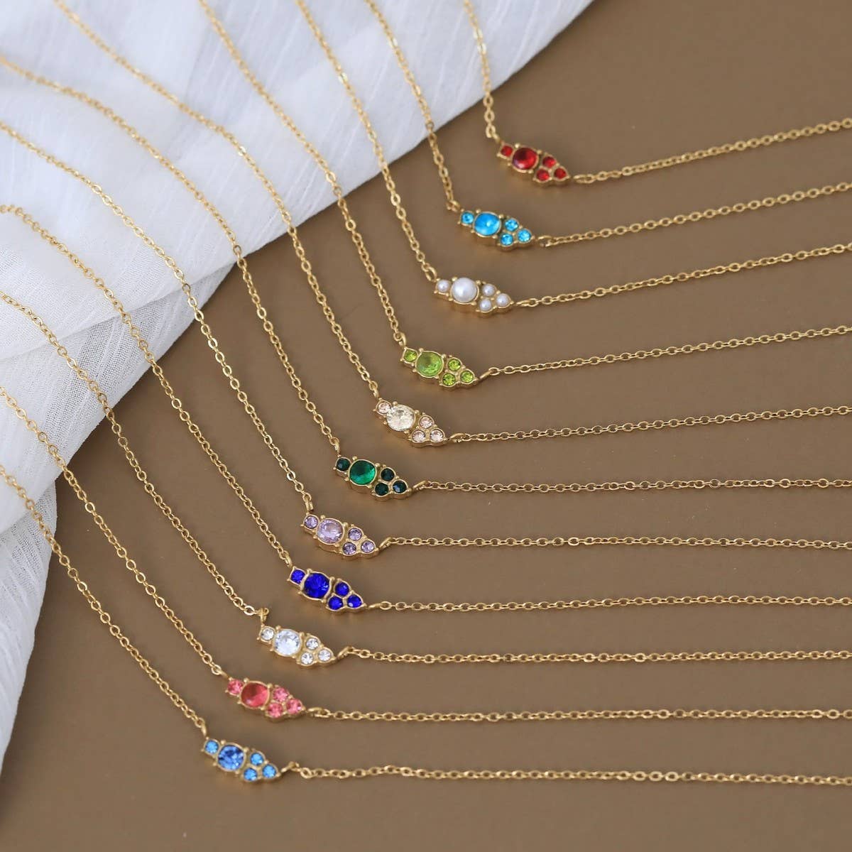 Classic Simple Colorful Birthstone Necklace