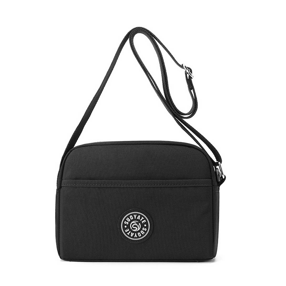 LIGHTWEIGHT SOLID NYLON CROSSBODY SHOULDER BAG