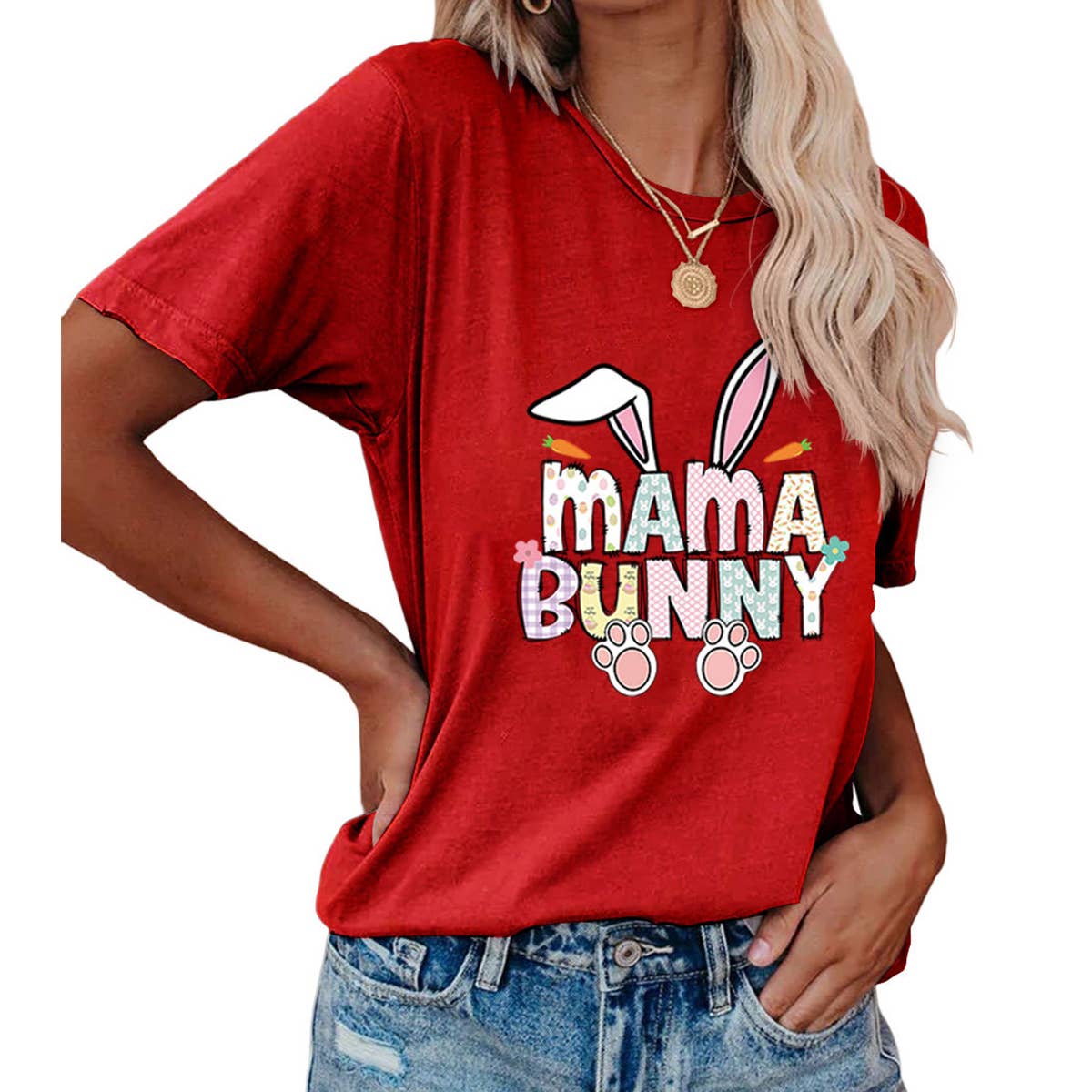 EASTER PULLOVER ROUND NECK FASHION PRINTED T SHIRT_CWTTS0855