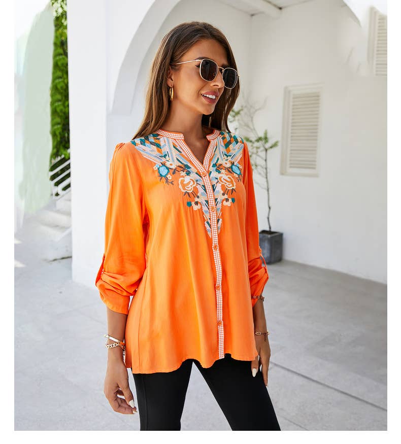 Vintage cotton embroidered shirt