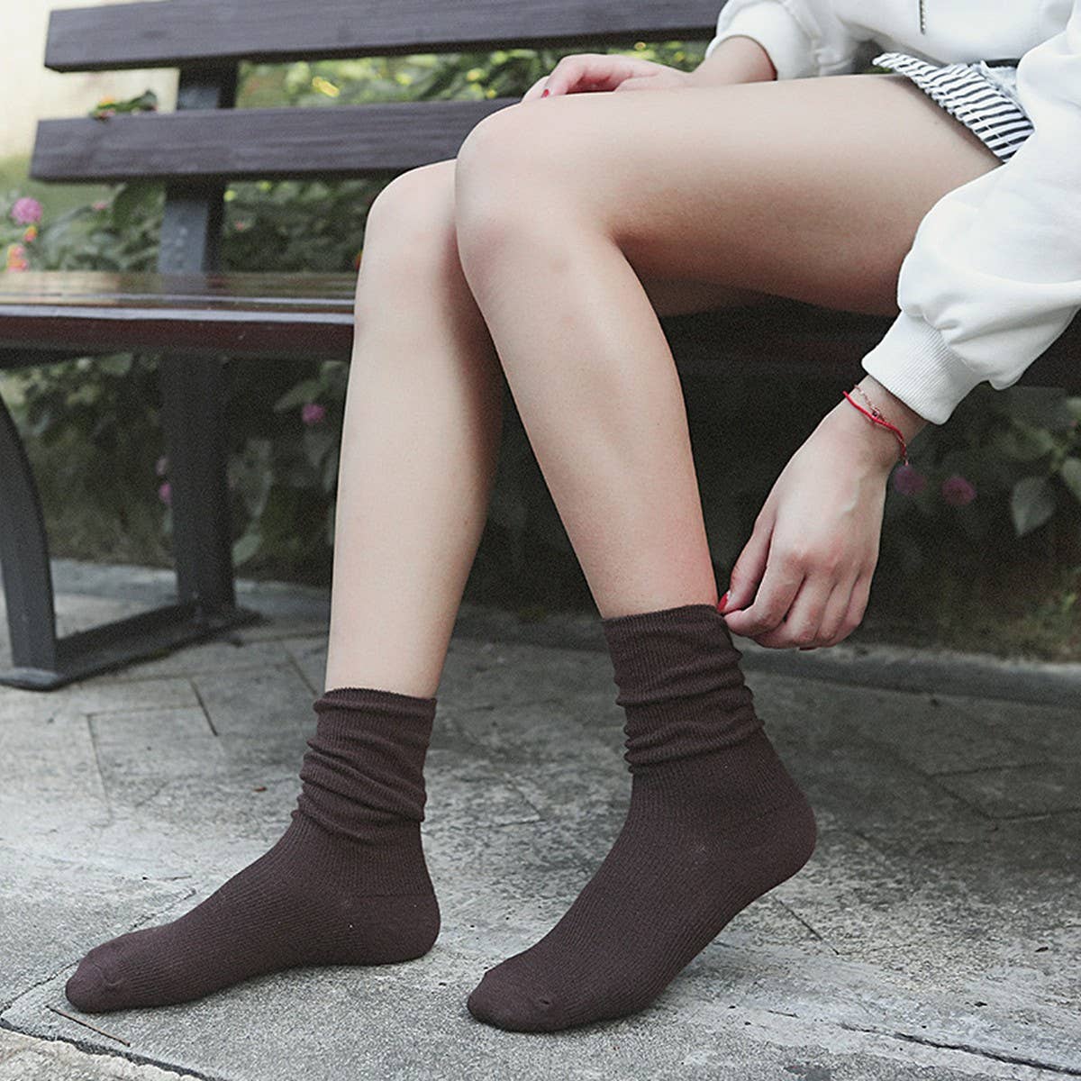 AUTUMN AND WINTER SOLID COLOR RETRO STOCKINGS_CWMS0982