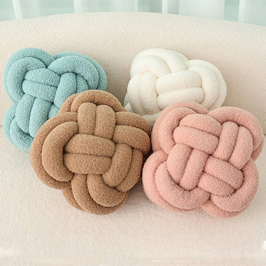 LAMB CASHMERE KNOTTED WOVEN PILLOW CUSHION_CWMM0861