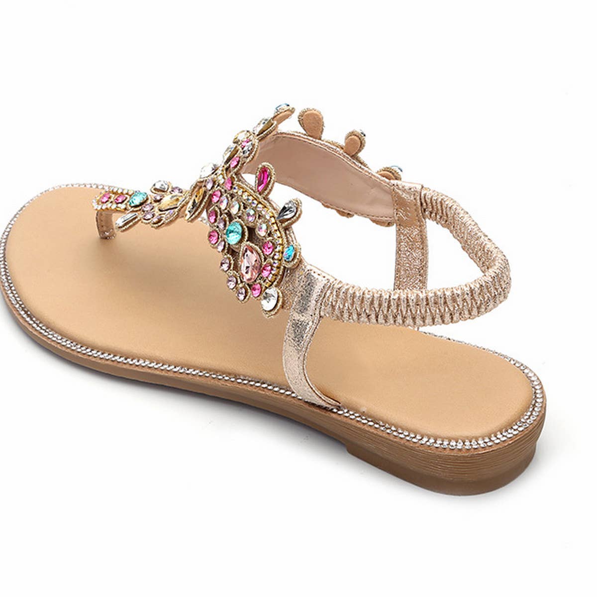 NEW COLOR DIAMOND BEACH ROUND TOE FLAT SHOES