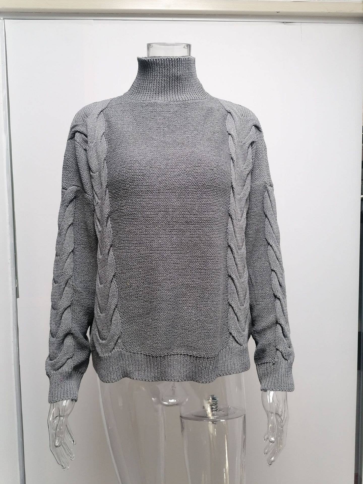 SOLID COLOR TURTLENECK LONG-SLEEVED SWEATER