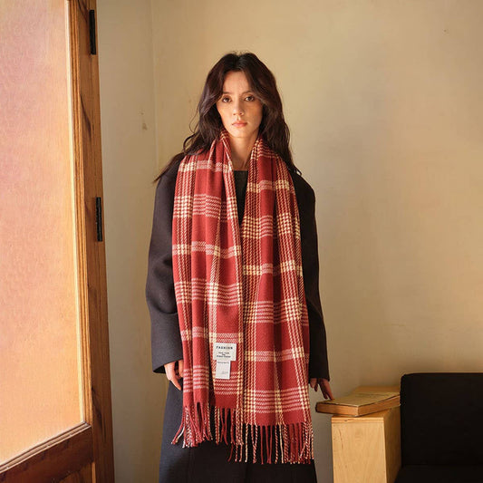 Angora Red Scarf for Women ??Winter Warmth & Style_CWASC2297