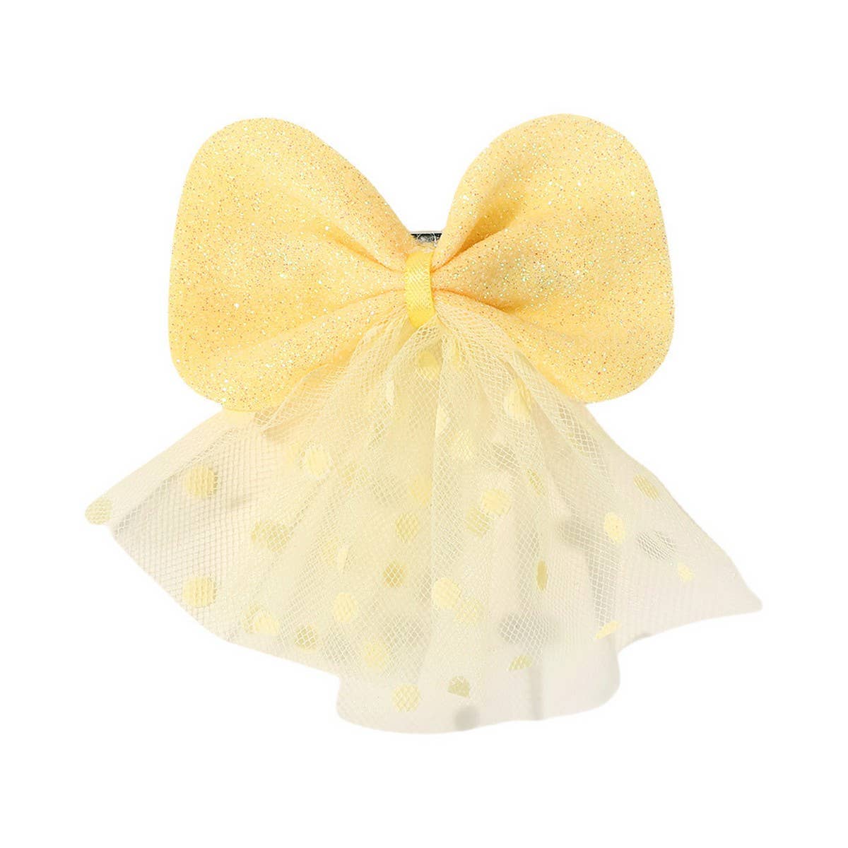 Stylish Double-Layer Mesh Bow Hair Clip for Kids_CWAHA6715