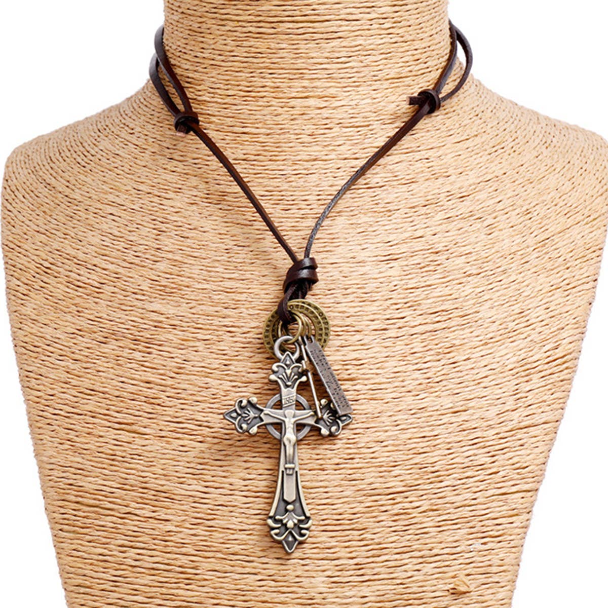 RETRO  ADJUSTABLE CROSS PENDANT NECKLACES_CWAJE0498