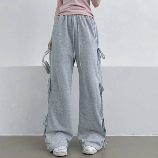 STYLISH LACE-UP HIGH-WAISTED BAGGY WIDE-LEG PANTS