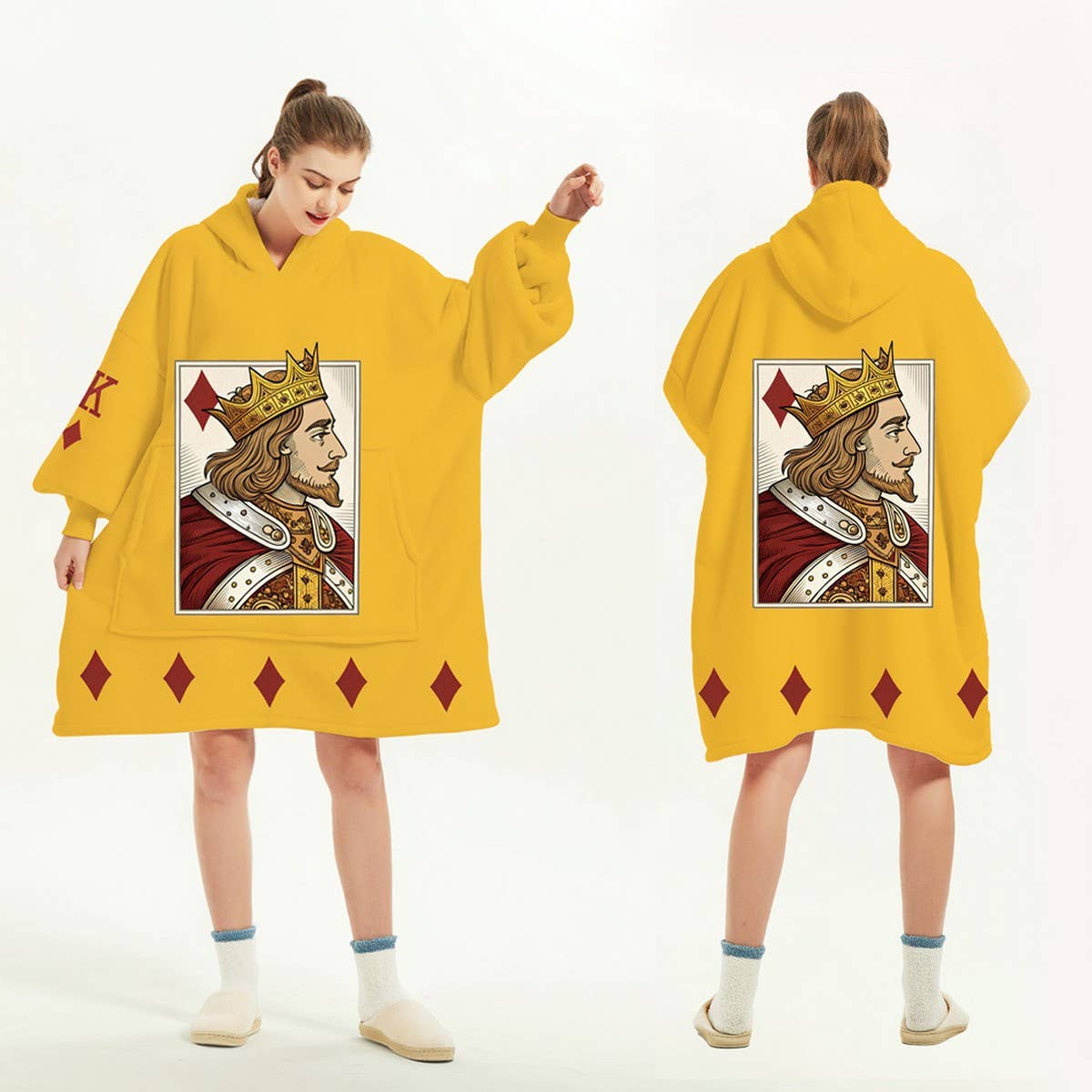 Double-Layer Sherpa Hoodie Blanket Lazy Wear