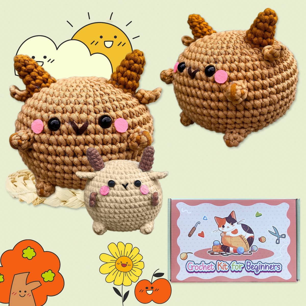 LAMB CROCHET DOLL MATERIAL KIT