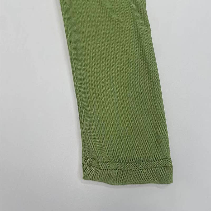 One-shoulder see-through mesh patchwork dress