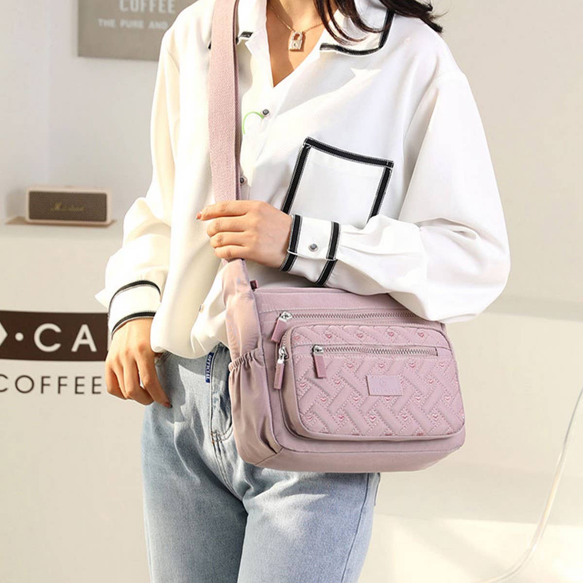 CASUAL LIGHTWEIGHT NYLON SHOULDER CROSSBODY BAG_CWAB3528