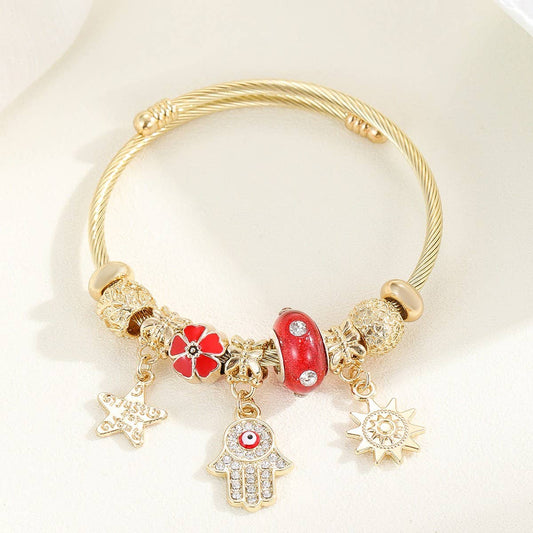 Alloy Stainless Steel Bracelet with Shell&Butterfly_CWMM8594