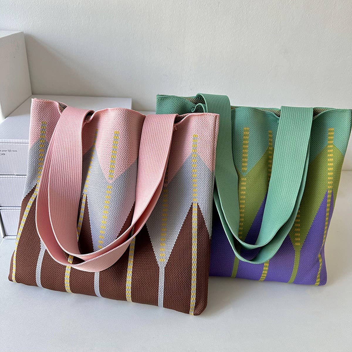 WOMEN LARGE CAPACITY WOVEN TOTE BAG_CWAB3082