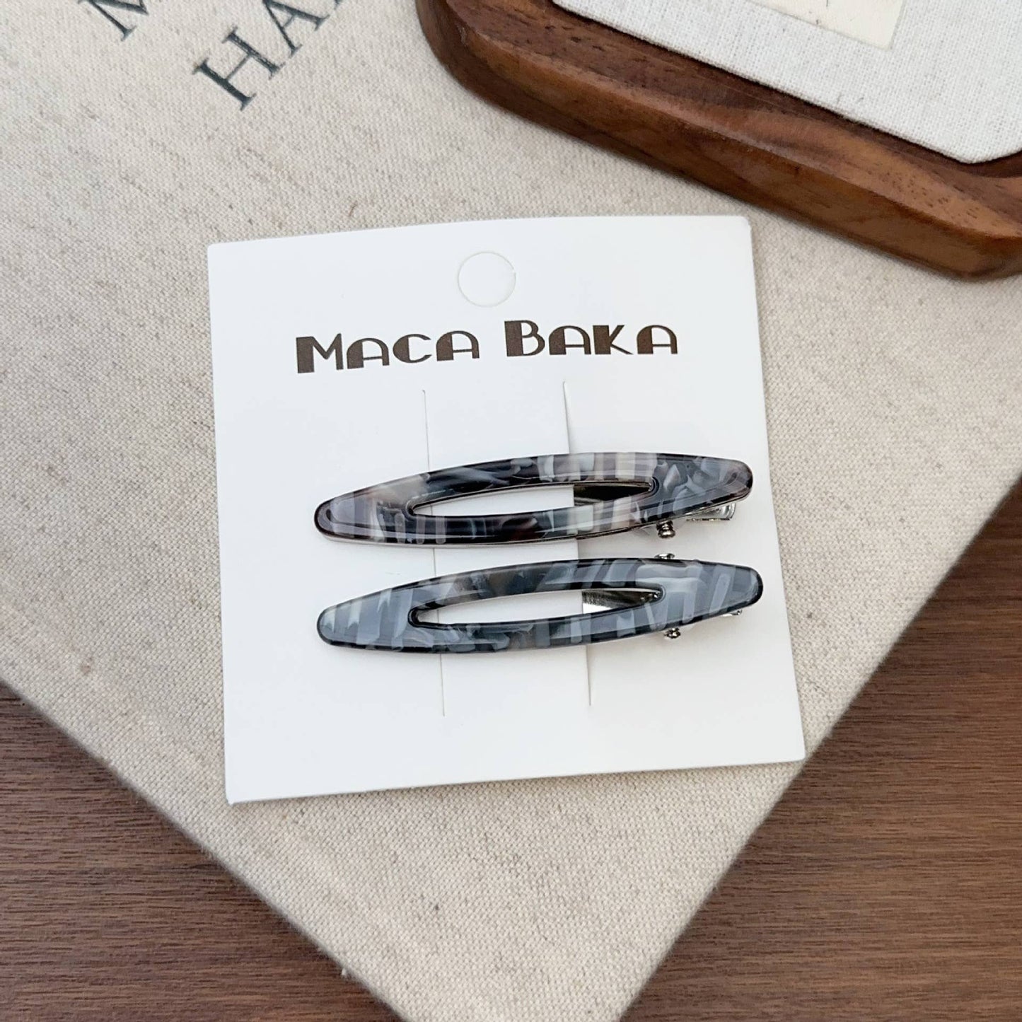 Small niche simple hollow willow acetic acid metal hairpin