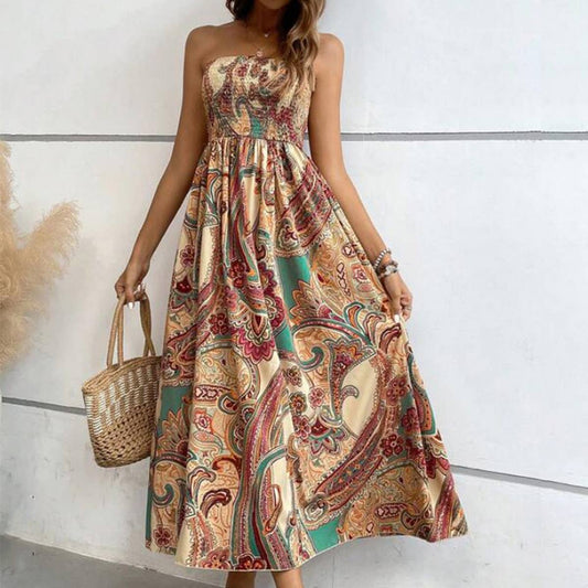 Long dress with chest and cable and waist