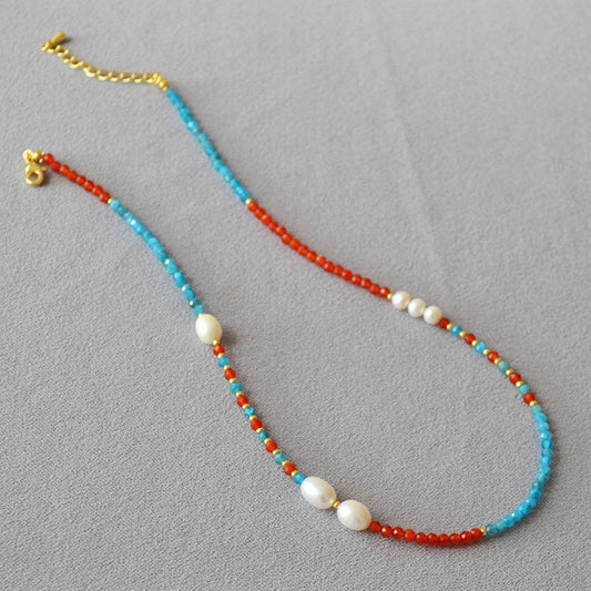 VINTAGE FRESHWATER RICE BEADED NECKLACE