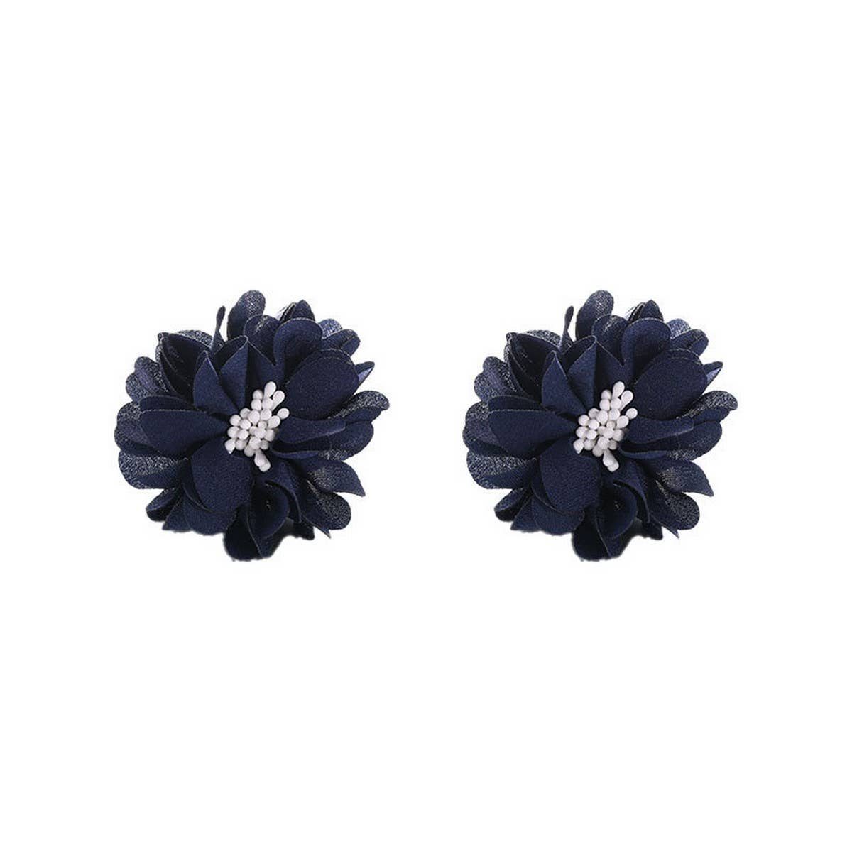 Handmade Fabric Flower Stud Earrings ? Minimalist