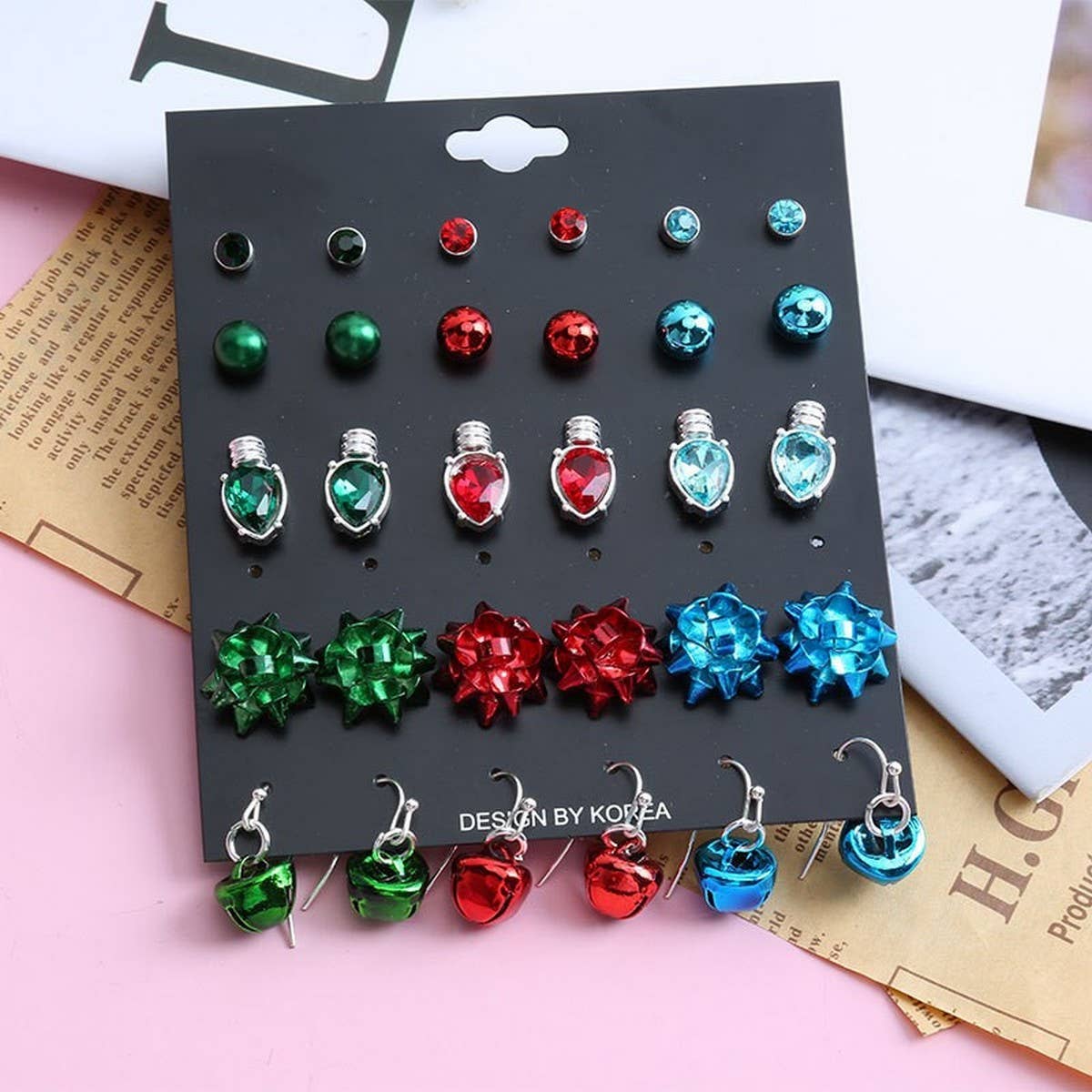 CHRISTMAS EARRING COMBINATION CARTOON EARRING SET
