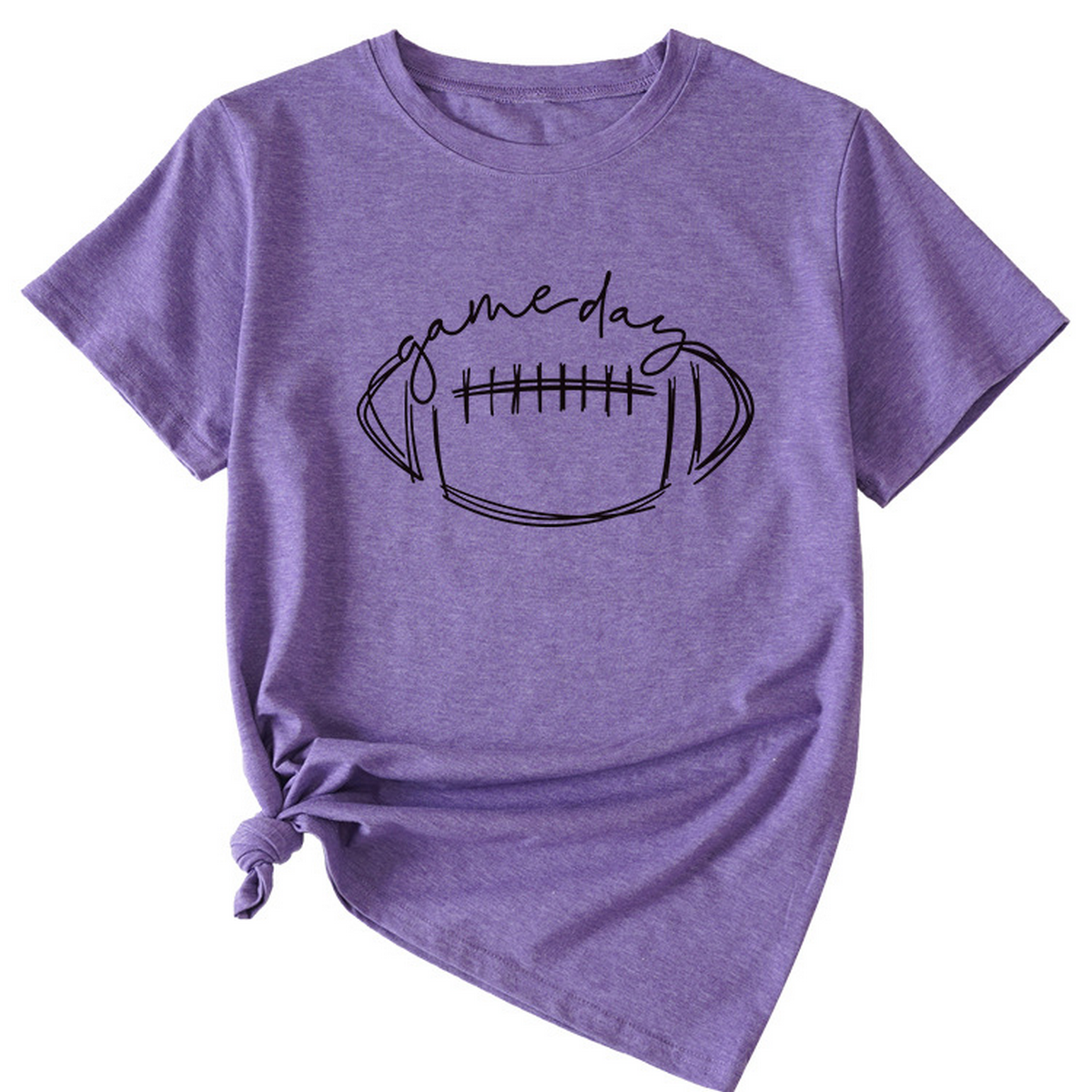 Women??¢s Casual Tee with Fun Football Print_CWDSD8368