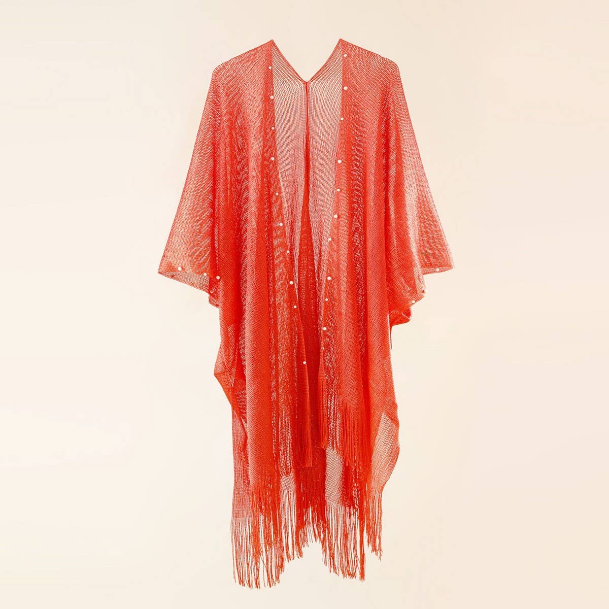 LONG TASSEL LACE FRONT OPEN KIMONO FOR SUMMER