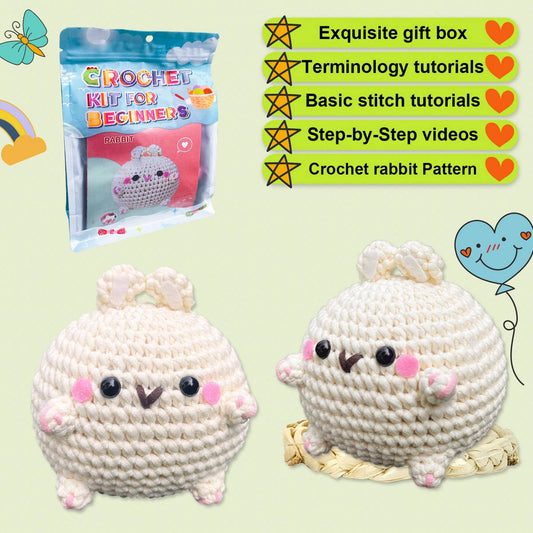 HANDMADE BUNNY DOLL CROCHET MATERIAL PACKAGE