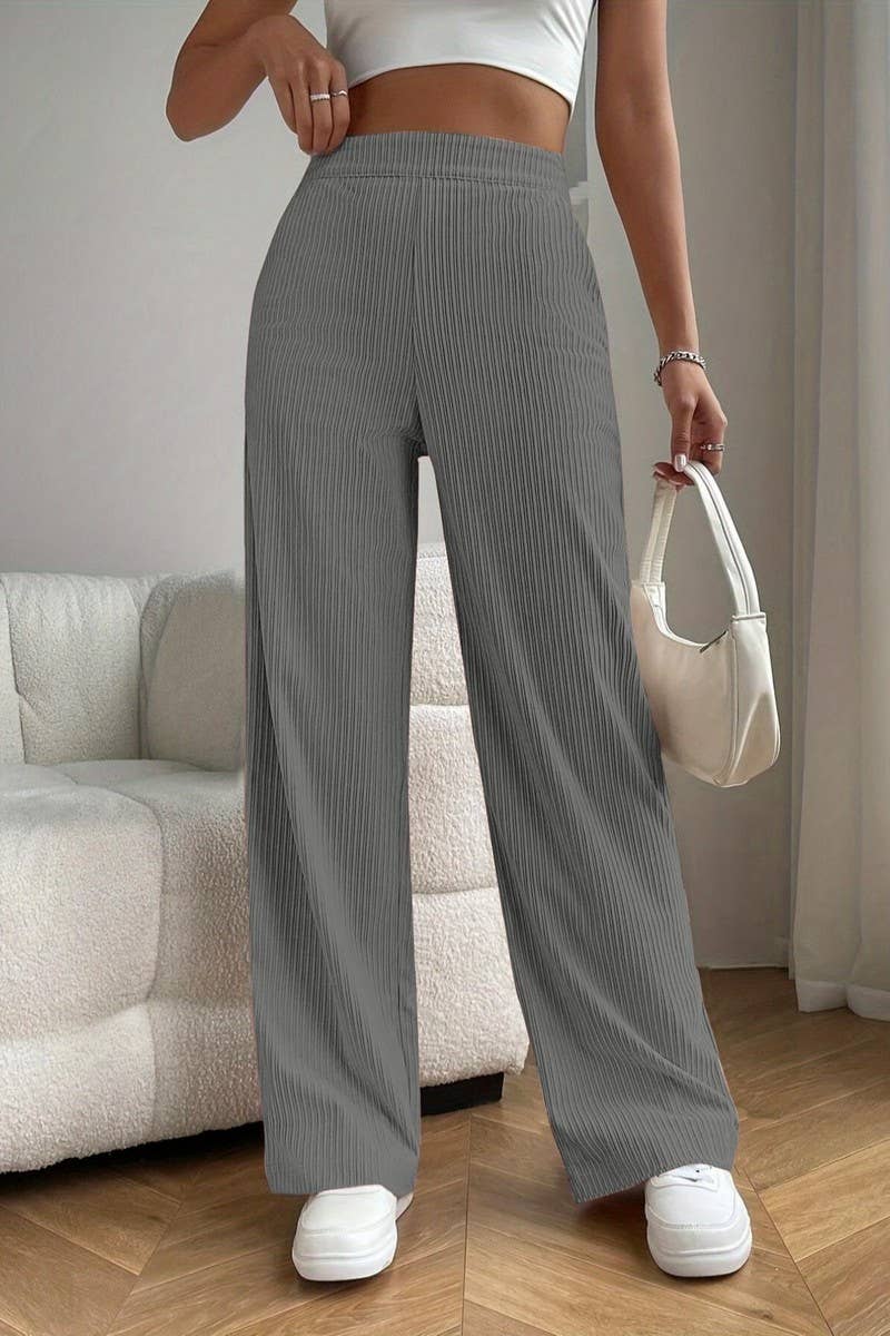 CWBLP1814_HIGH WAIST LOOSE DRAPE CASUAL STRAIGHT PANTS