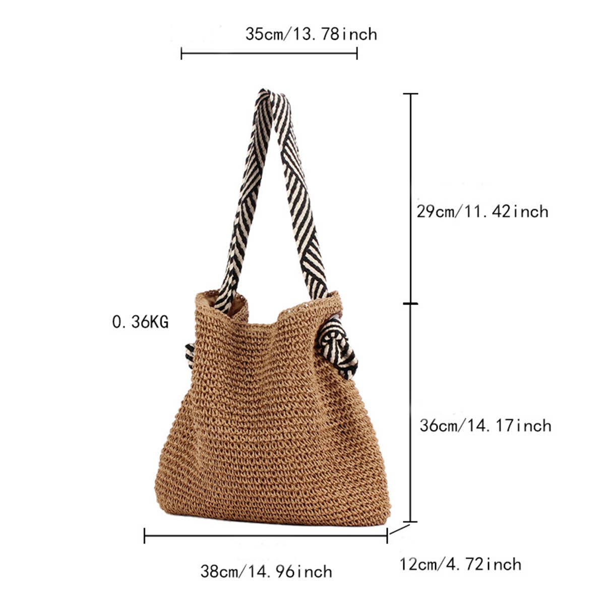 KNOTTED STRAP BEACH STRAW BAG_CWAB2012