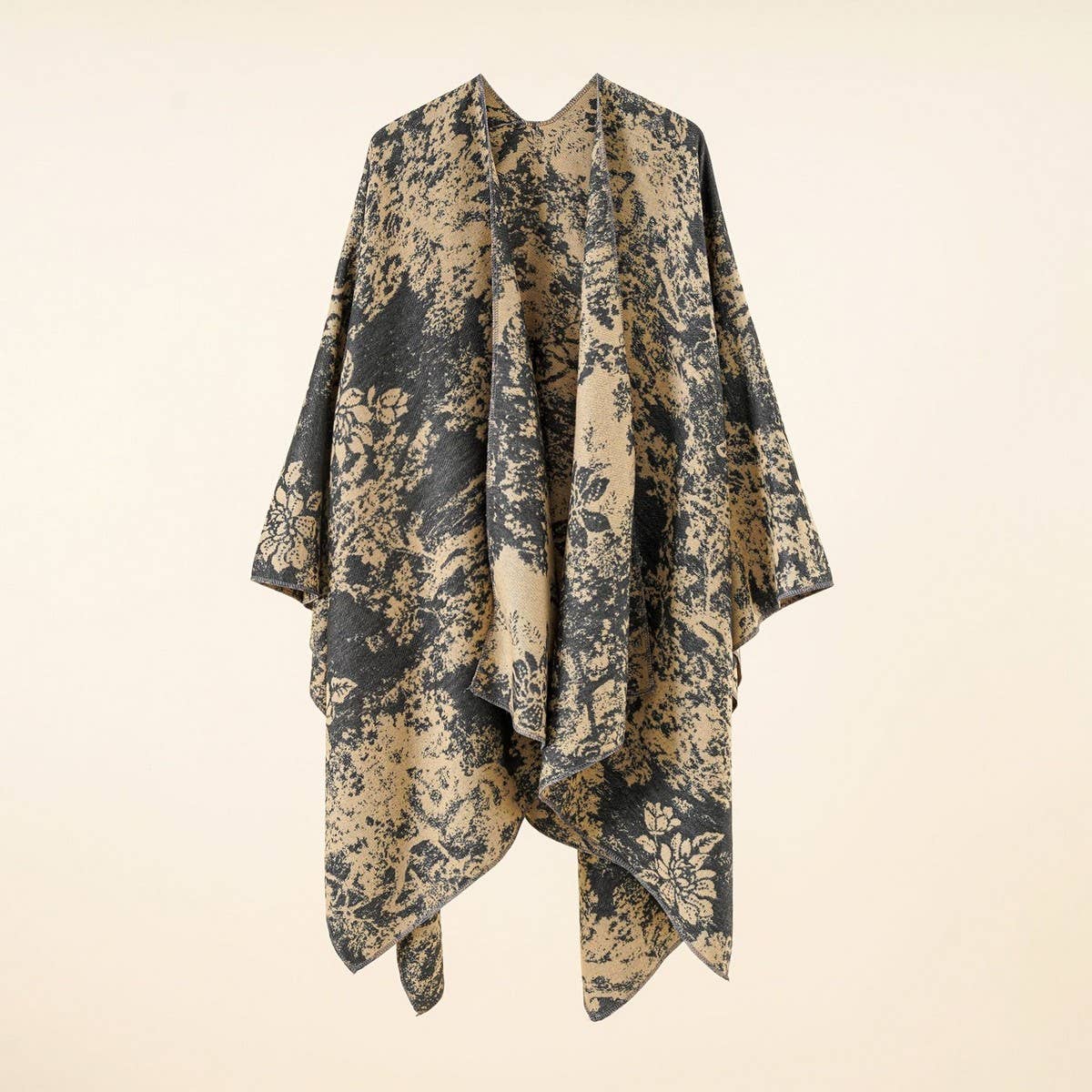 NEW FASHION RETRO FLORAL SLIT SHAWL FOR WOMEN