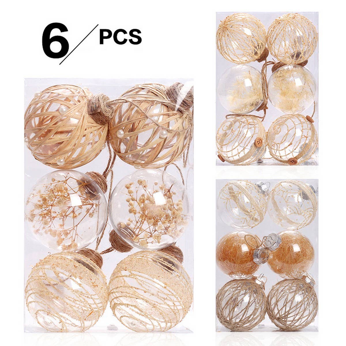 8CM PET Clear Plant Xmas Ball Ornament Set_CWMM9867